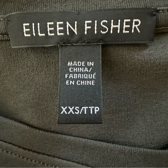 Eileen Fisher XXS 100% Silk Crepe Tunic Asymmetrical Blouse Top Long Sleeve Fall - Picture 12 of 13